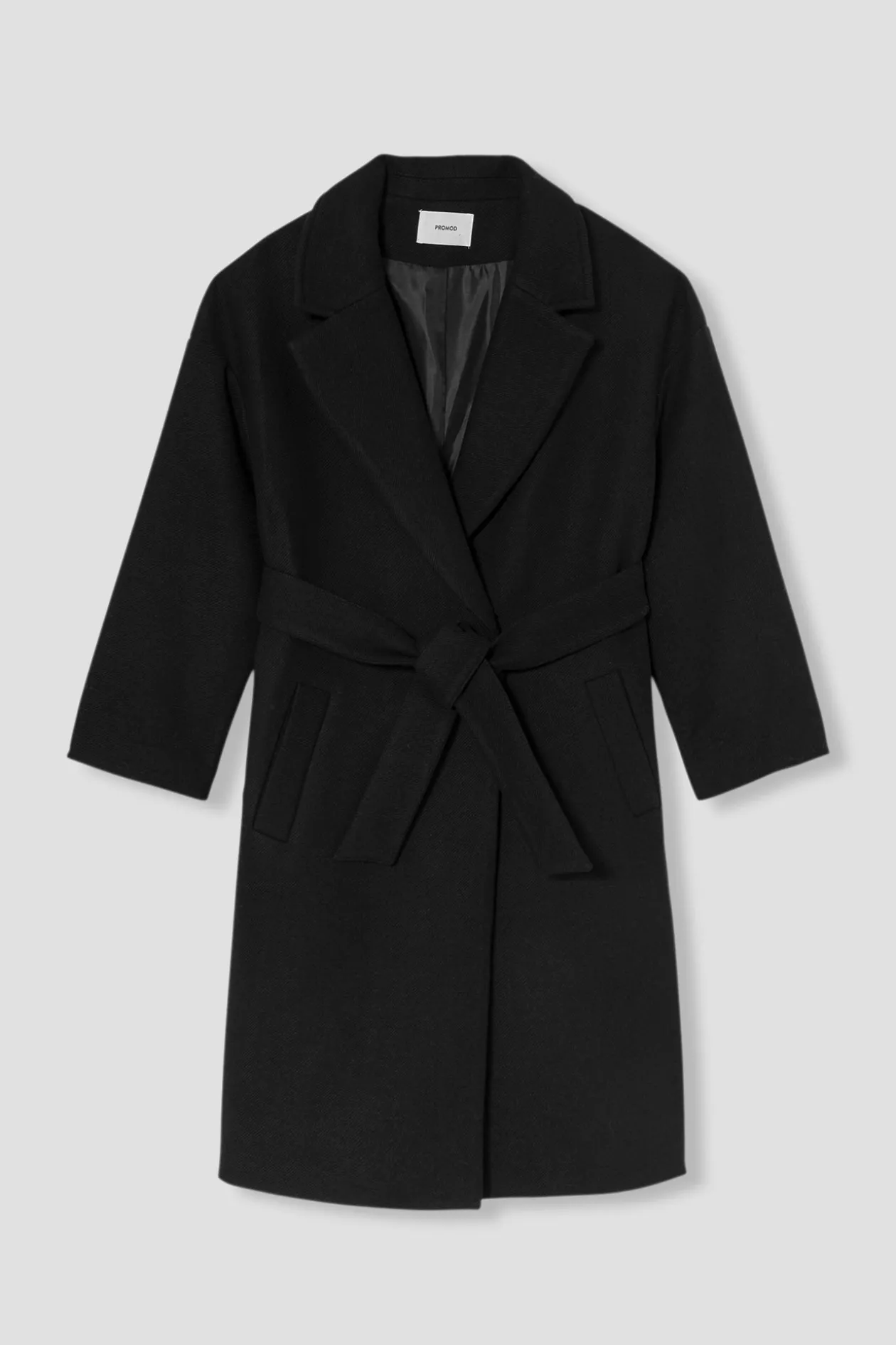 Promod Manteau en laine mélangée - Noir Clearance
