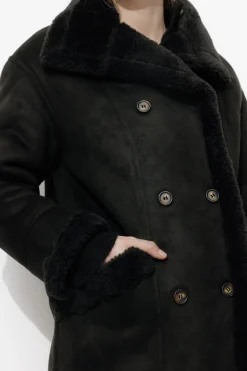 Promod Manteau en moumoute retournée - Noir Store