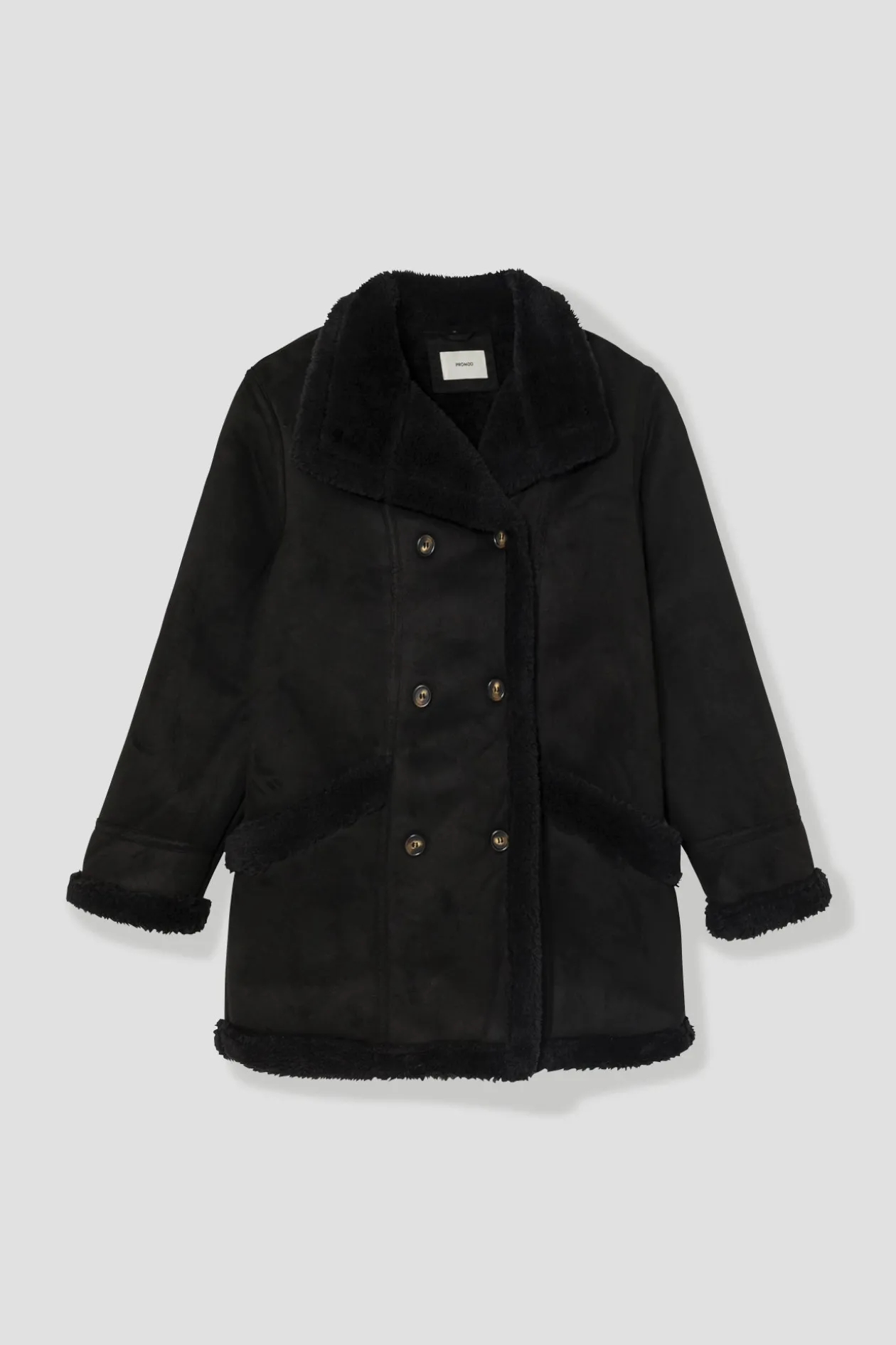 Promod Manteau en moumoute retournée - Noir Store