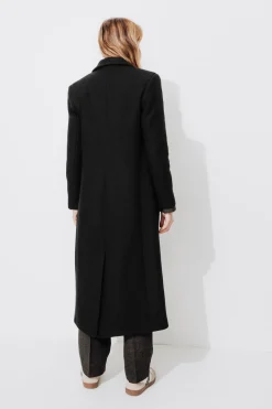 Promod Manteau long en laine Femme - Noir Fashion