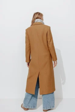 Promod Manteau long en laine Femme - Camel Online
