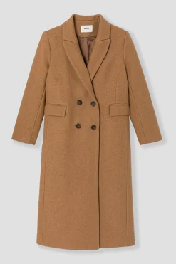 Promod Manteau long en laine Femme - Camel Online