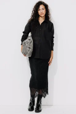 Promod Maxi-chemise unie éco-conçue - Noir Hot