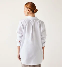 Promod Maxi-chemise unie éco-conçue - Blanc Fashion