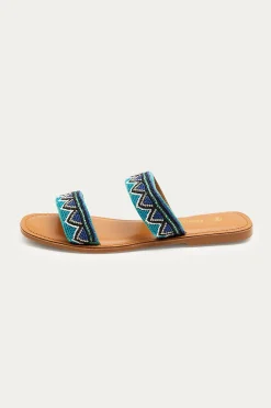 Promod Mules perlées Femme - Bleu Clearance
