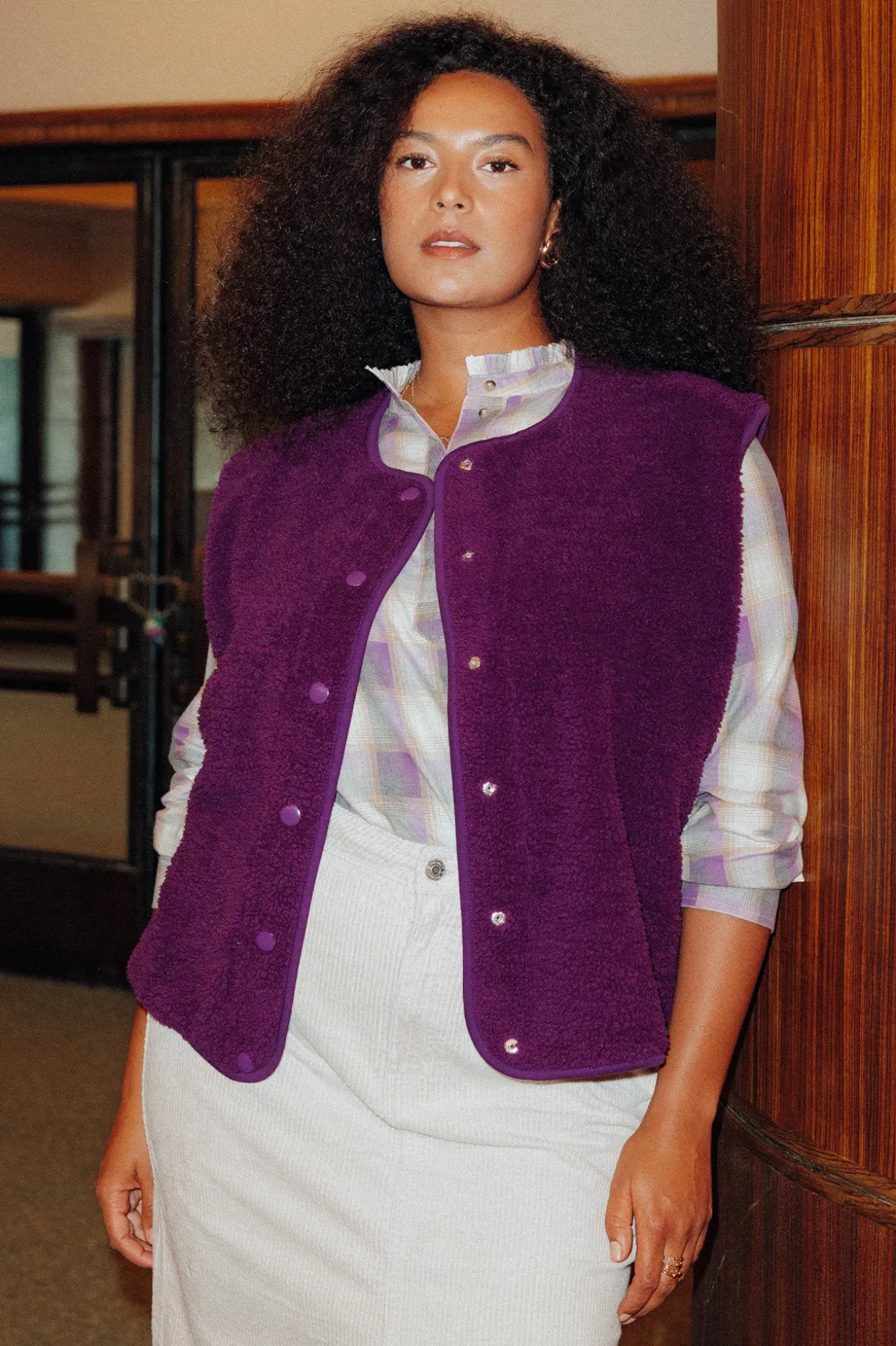 Promod PALOMA en moumoute réversible - Violet Best Sale