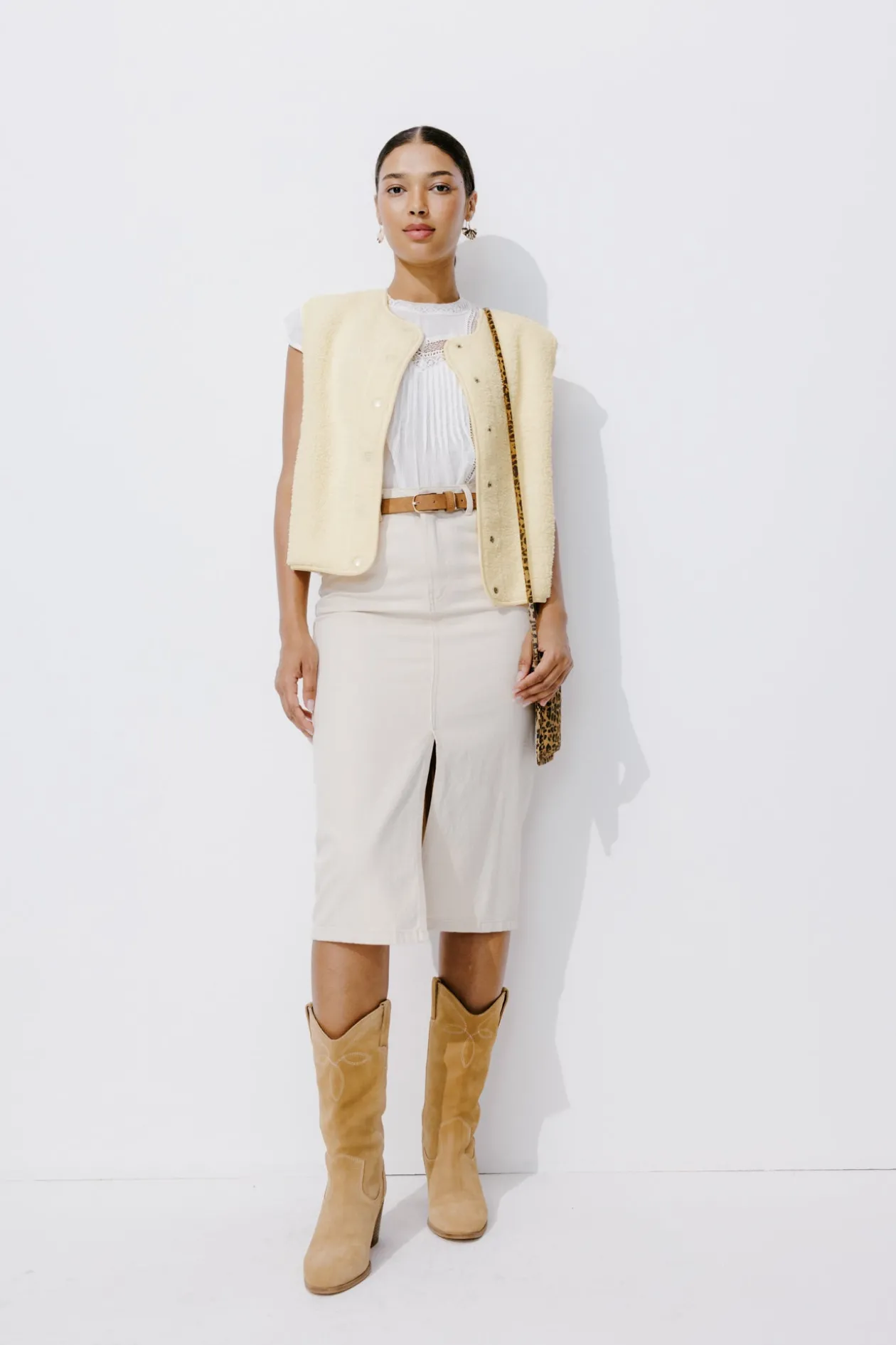 Promod PALOMA en moumoute réversible - Ecru Shop