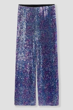 Promod Pantalon à paillettes Femme - Imprimé multicolore Imprimémulticolore Cheap