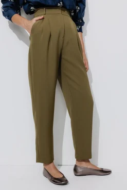 Promod Pantalon à pinces Femme - Kaki Cheap