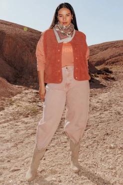 Promod Pantalon barrel/balloon Femme - Rose des sables Rosedessables Store