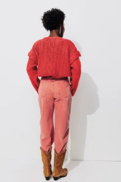 Promod Pantalon barrel/balloon Femme - Rouge New