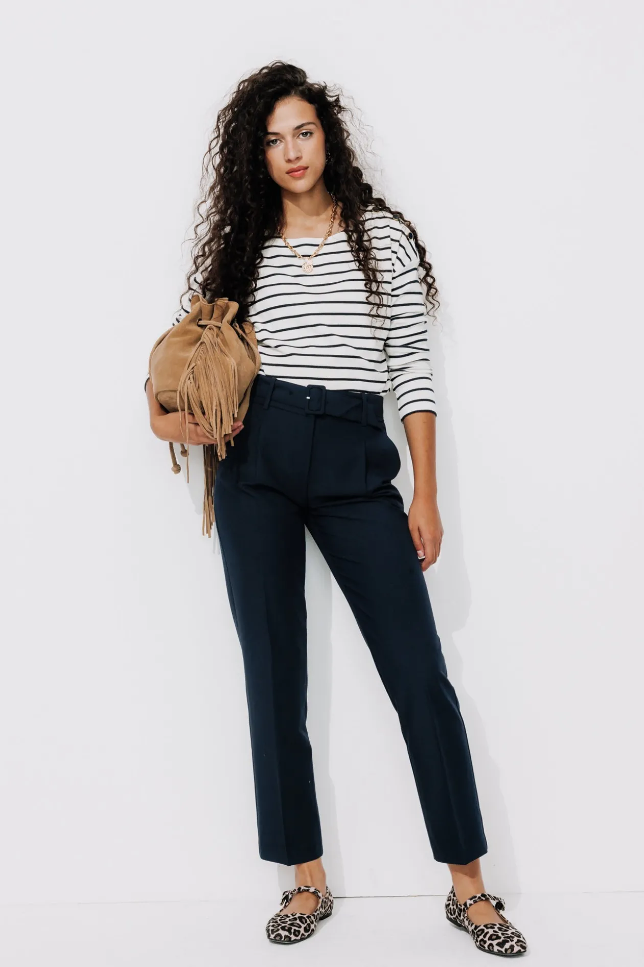 Promod Pantalon carrot Femme - Marine Fashion