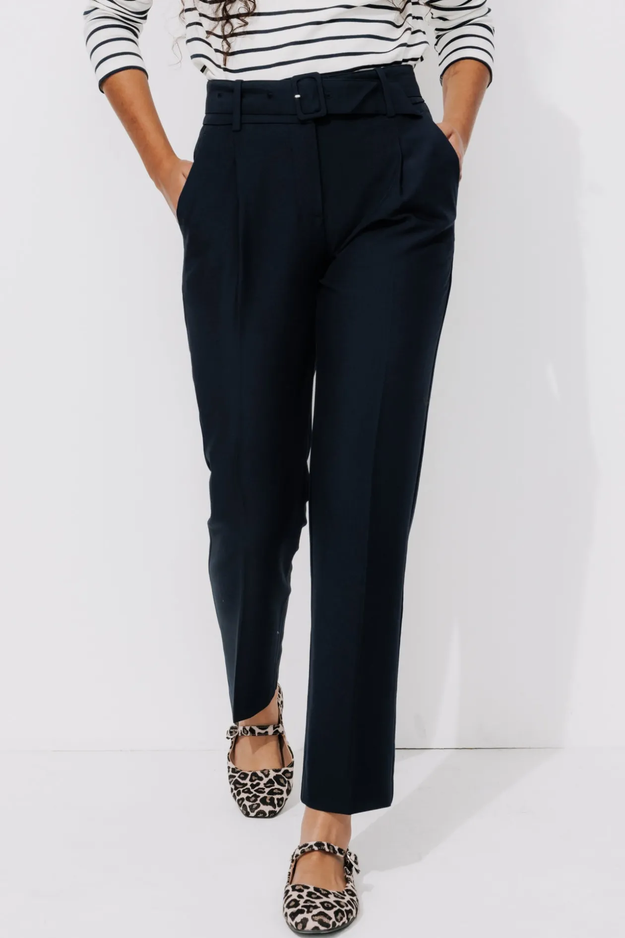 Promod Pantalon carrot Femme - Marine Fashion