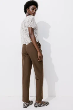 Promod Pantalon carrot Femme - Marron Shop