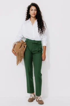 Promod Pantalon carrot Femme - Vert émeraude Vertémeraude Online