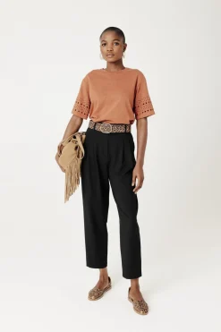 Promod Pantalon carrot taille haute - Noir Hot