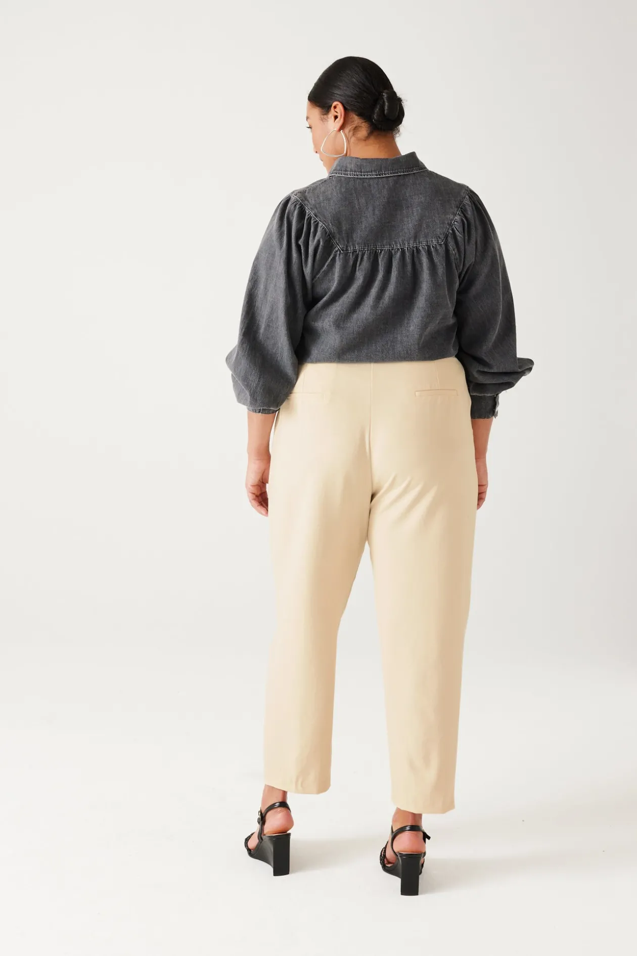 Promod Pantalon carrot taille haute - Beige Discount