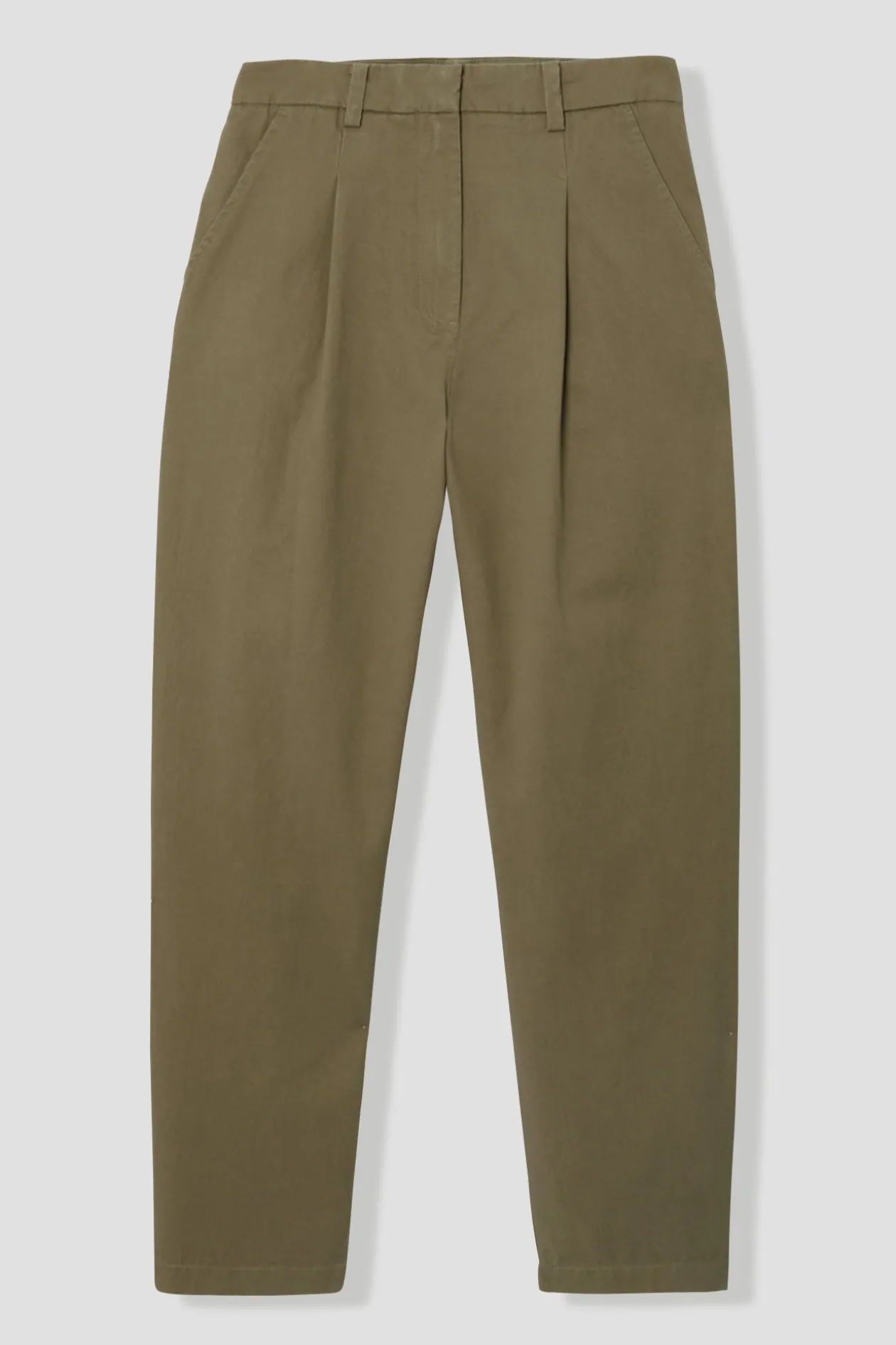 Promod Pantalon chino à pinces Femme - Kaki Flash Sale