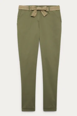 Promod Pantalon chino ceinturé Femme - Kaki Sale