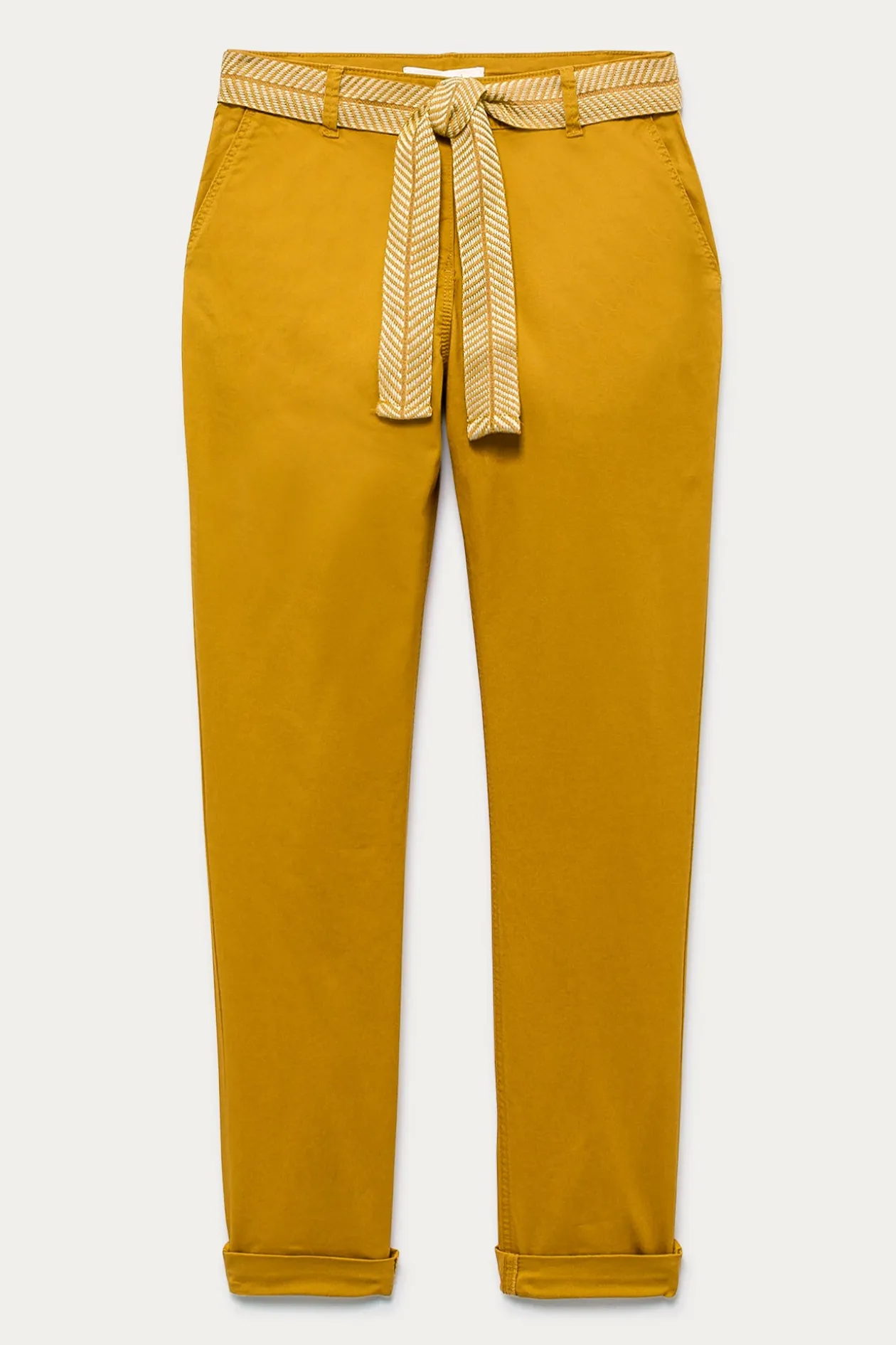 Promod Pantalon chino ceinturé Femme - Ocre New