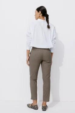 Promod Pantalon cigarette Femme - Carreaux marine Carreauxmarine Clearance