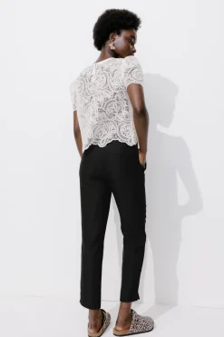 Promod Pantalon cigarette Femme - Noir Clearance