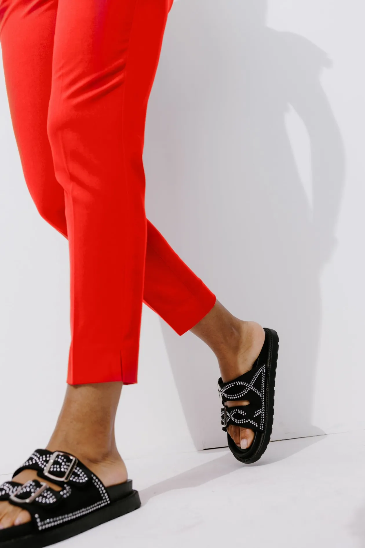 Promod Pantalon cigarette Femme - Rouge Sale