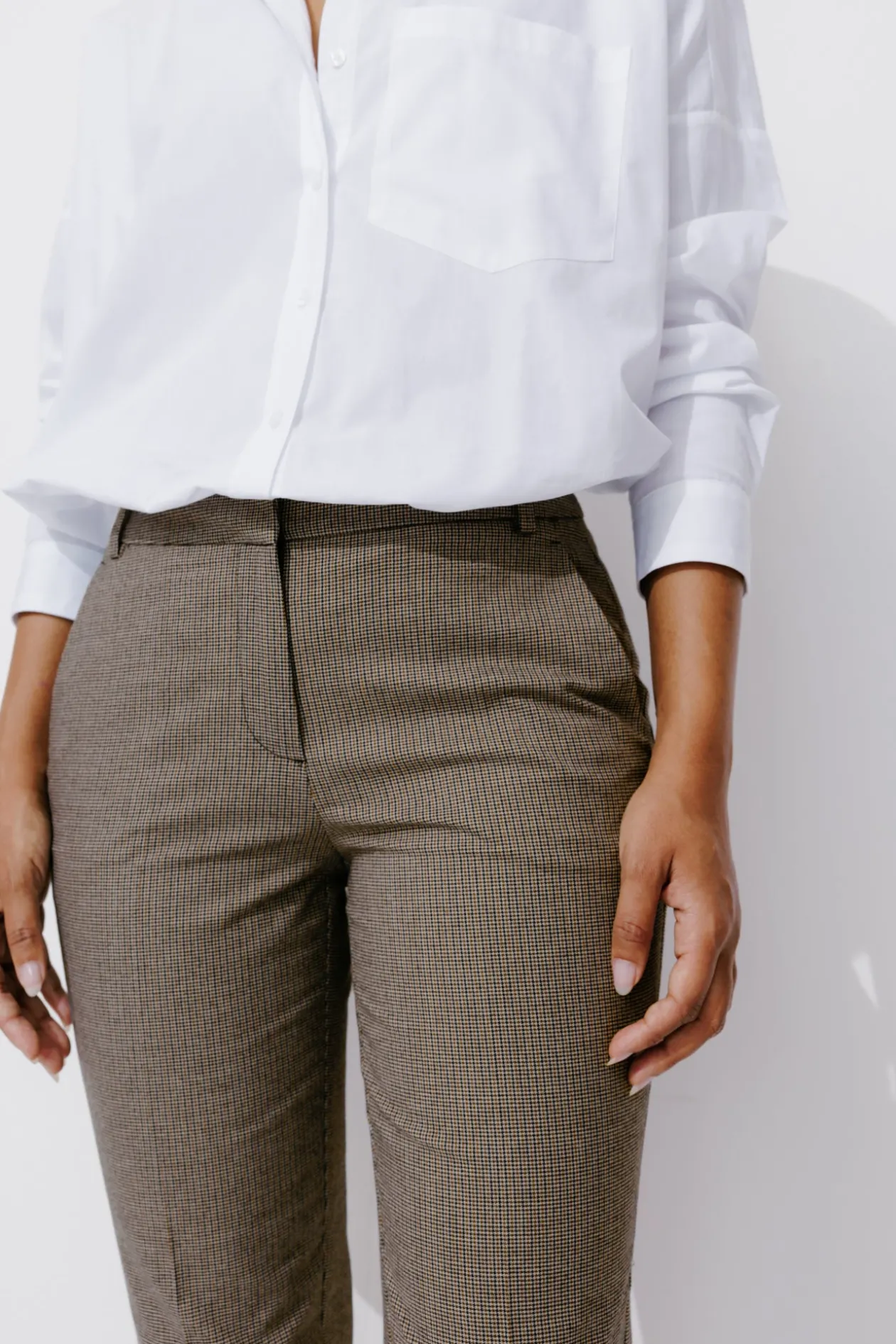 Promod Pantalon cigarette Femme - Carreaux marine Carreauxmarine Clearance