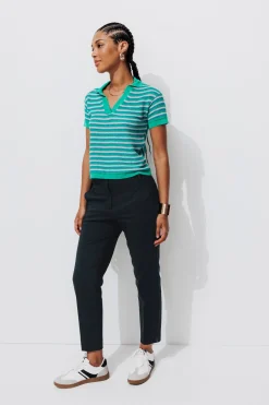 Promod Pantalon cigarette uni Femme - Marine Online