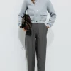 Promod Pantalon de tailleur carrot - Gris clair Grisclair Fashion