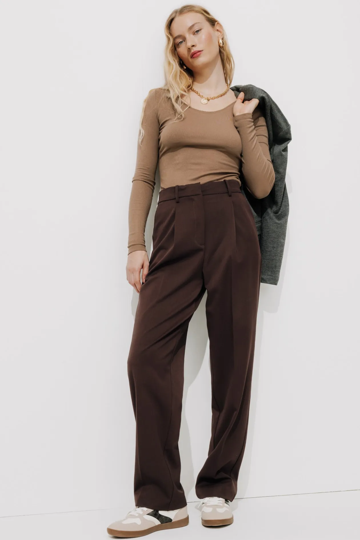 Promod Pantalon de tailleur Femme - Marron Online