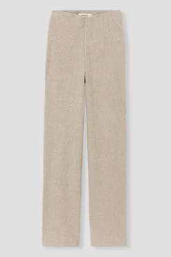 Promod Pantalon droit jersey côtelé - Beige Flash Sale