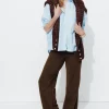 Promod Pantalon droit pailleté Femme - Marron Best