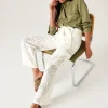 Promod Pantalon en broderie anglaise - Ecru Cheap