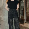 Promod Pantalon en broderie anglaise - Noir Fashion