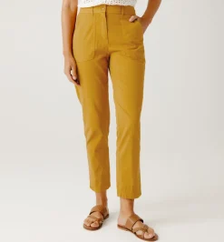 Promod Pantalon en toile de coton - Ocre Fashion