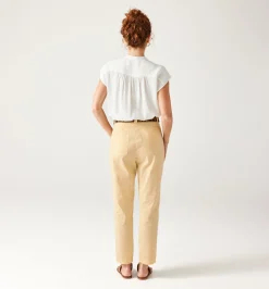 Promod Pantalon en toile de coton - Ecru New