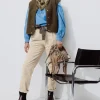 Promod Pantalon en velours côtelé - Beige Outlet