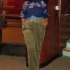 Promod Pantalon en velours côtelé - Vert olive Vertolive New