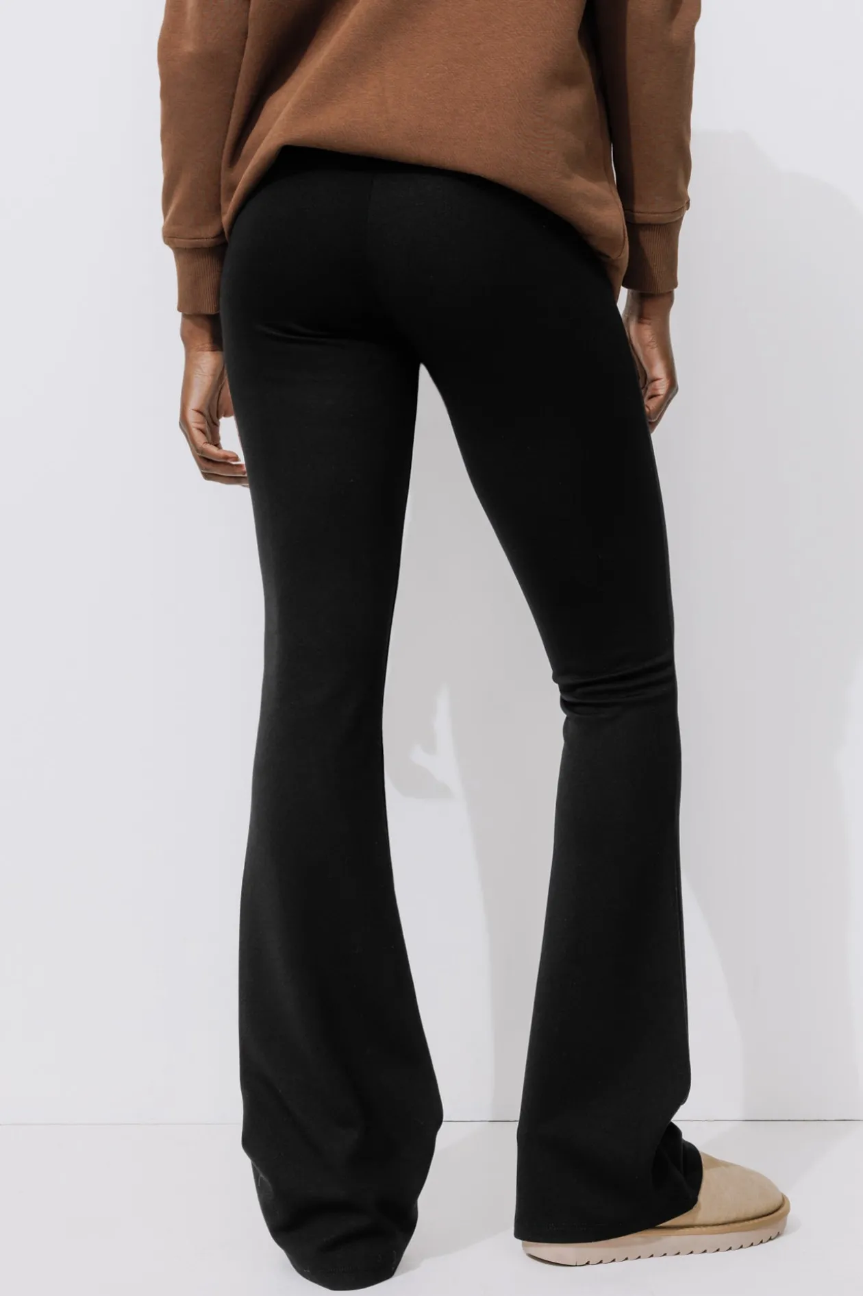 Promod Pantalon flare en jersey Femme - Noir Fashion