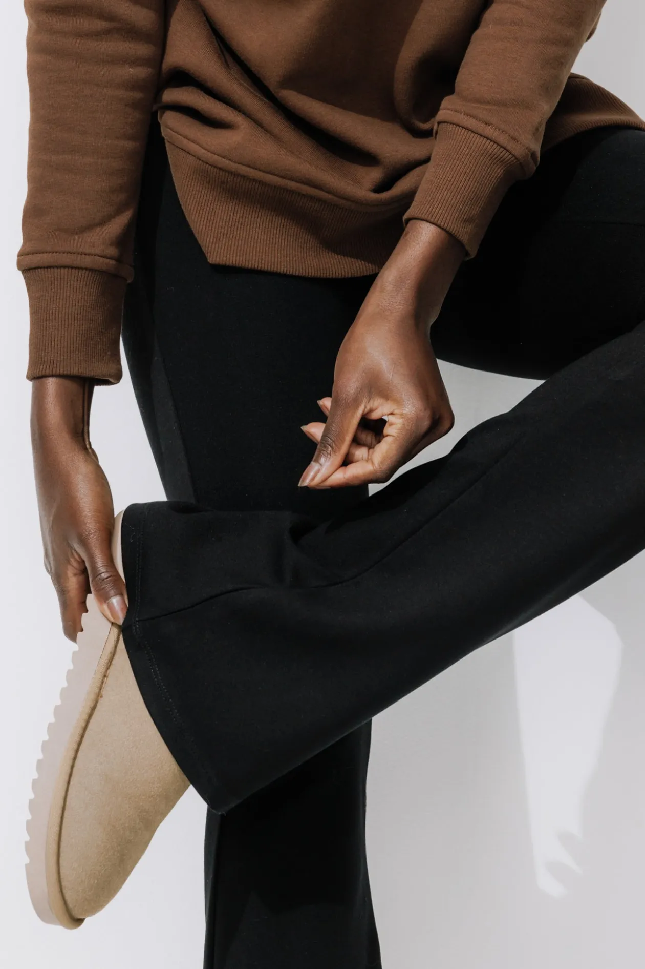 Promod Pantalon flare en jersey Femme - Noir Fashion
