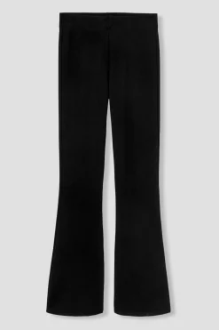 Promod Pantalon flare en jersey Femme - Noir Fashion