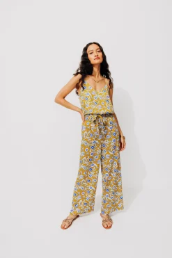 Promod Pantalon large et fluide Femme - Imprimé ocre Impriméocre Flash Sale