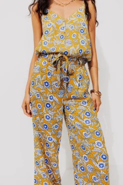 Promod Pantalon large et fluide Femme - Imprimé ocre Impriméocre Flash Sale