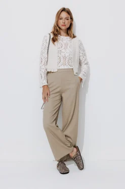 Promod Pantalon large Femme - Ecru Store
