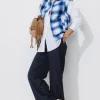 Promod Pantalon large Femme - Marine Flash Sale