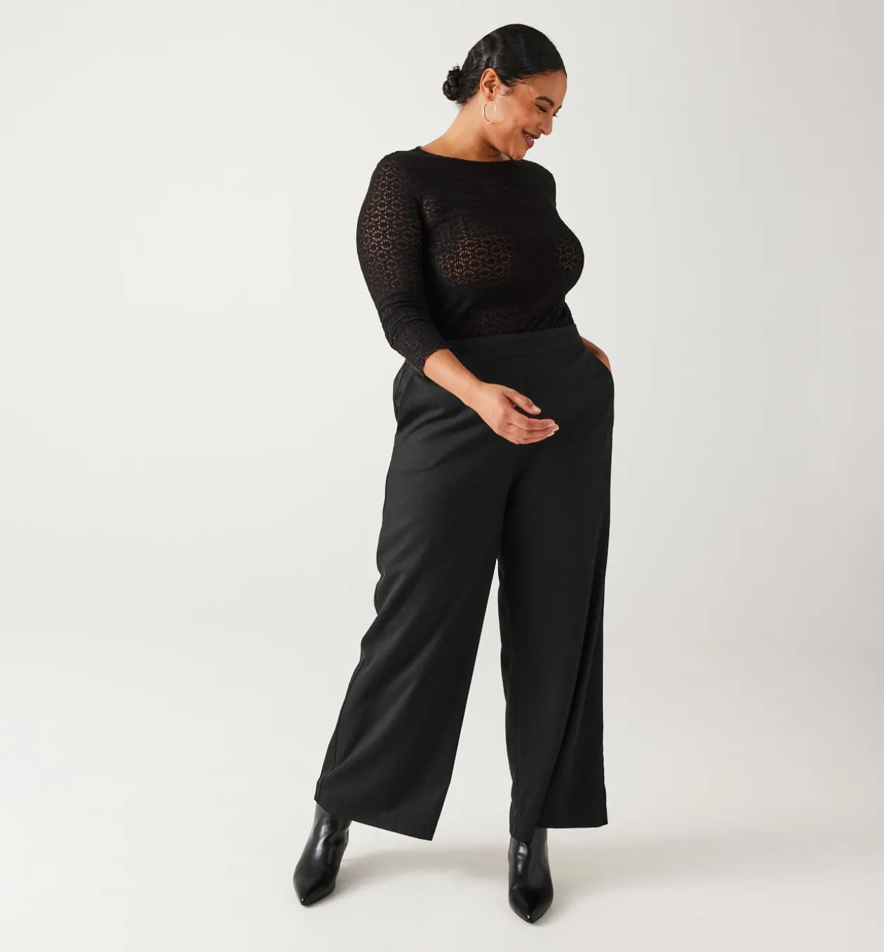 Promod Pantalon large Femme - Noir Hot