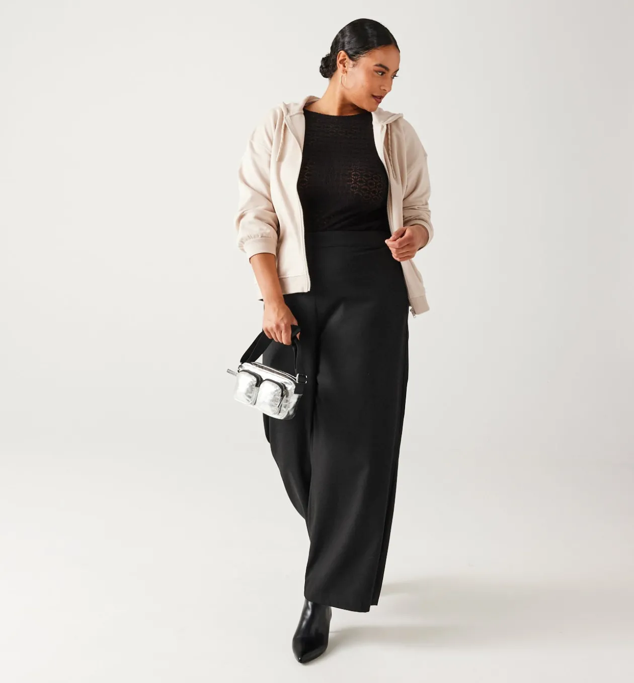 Promod Pantalon large Femme - Noir Hot