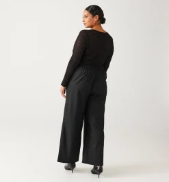 Promod Pantalon large Femme - Noir Best Sale