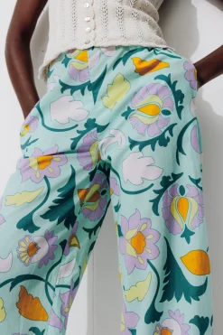 Promod Pantalon large imprimé Femme - Imprimé vert clair Imprimévertclair Discount